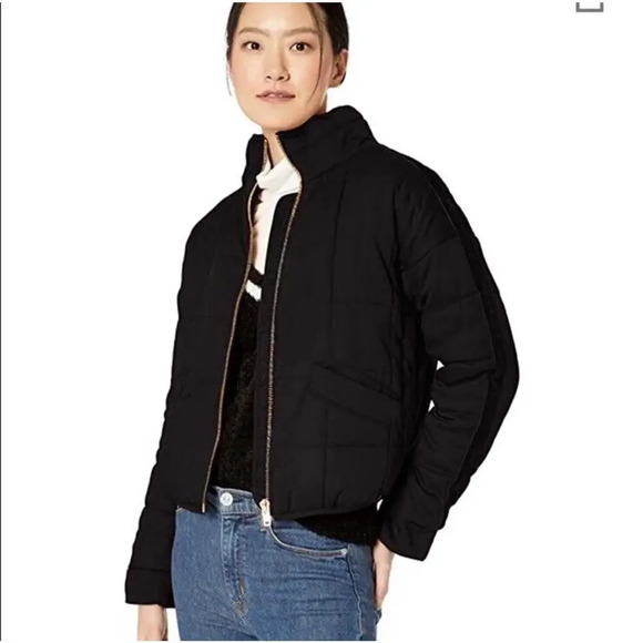 Avec Les Filles Curpo-Feel‎ Thermal Puff Flight Jacket Velvet Trim Size Large - Picture 1 of 11